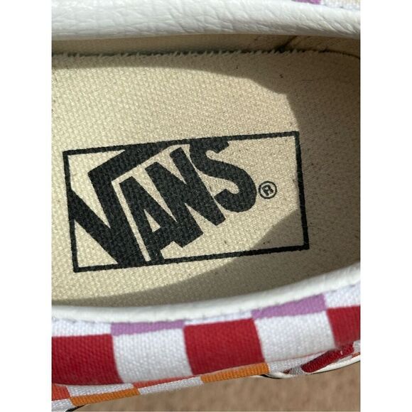 Vans Off The Wall Classic Checkerboard Red Yellow Blue Slip On Skate Shoes  Size - Picture 8 of 10